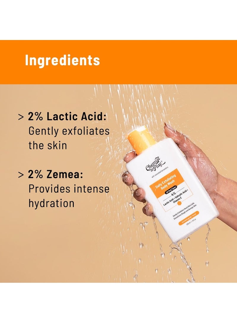 Chemist at Play Exfoliating Body Wash | 4% (Salicylic Acid, Vitamin E And Lactic Acid) | Paraben And Sls Free | Removes Tan| Prevents Dry, Rough, Bumpy Skin | Men And Women - Image 4